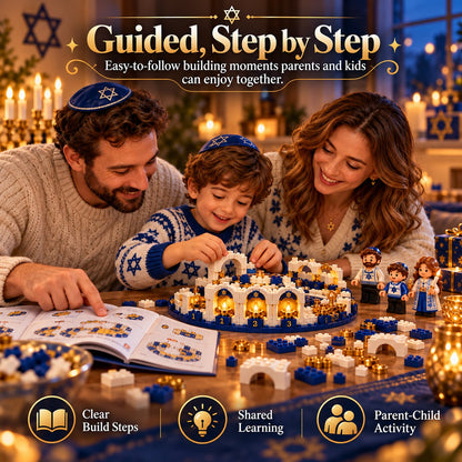 🕎✨ Build Your Hanukkah Together™ | Light-Up Menorah Building Set & Family Holiday Activity