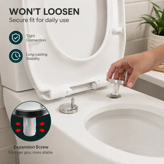 🚽🔧 Universal Toilet Seat Repair Kit – Quick Fix Hinges & Expansion Bolts
