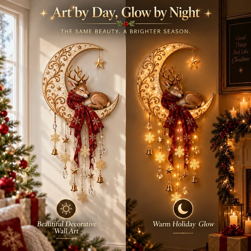 🦌🌙 Starlit Deerfall™ | Lighted Christmas Wall Decor