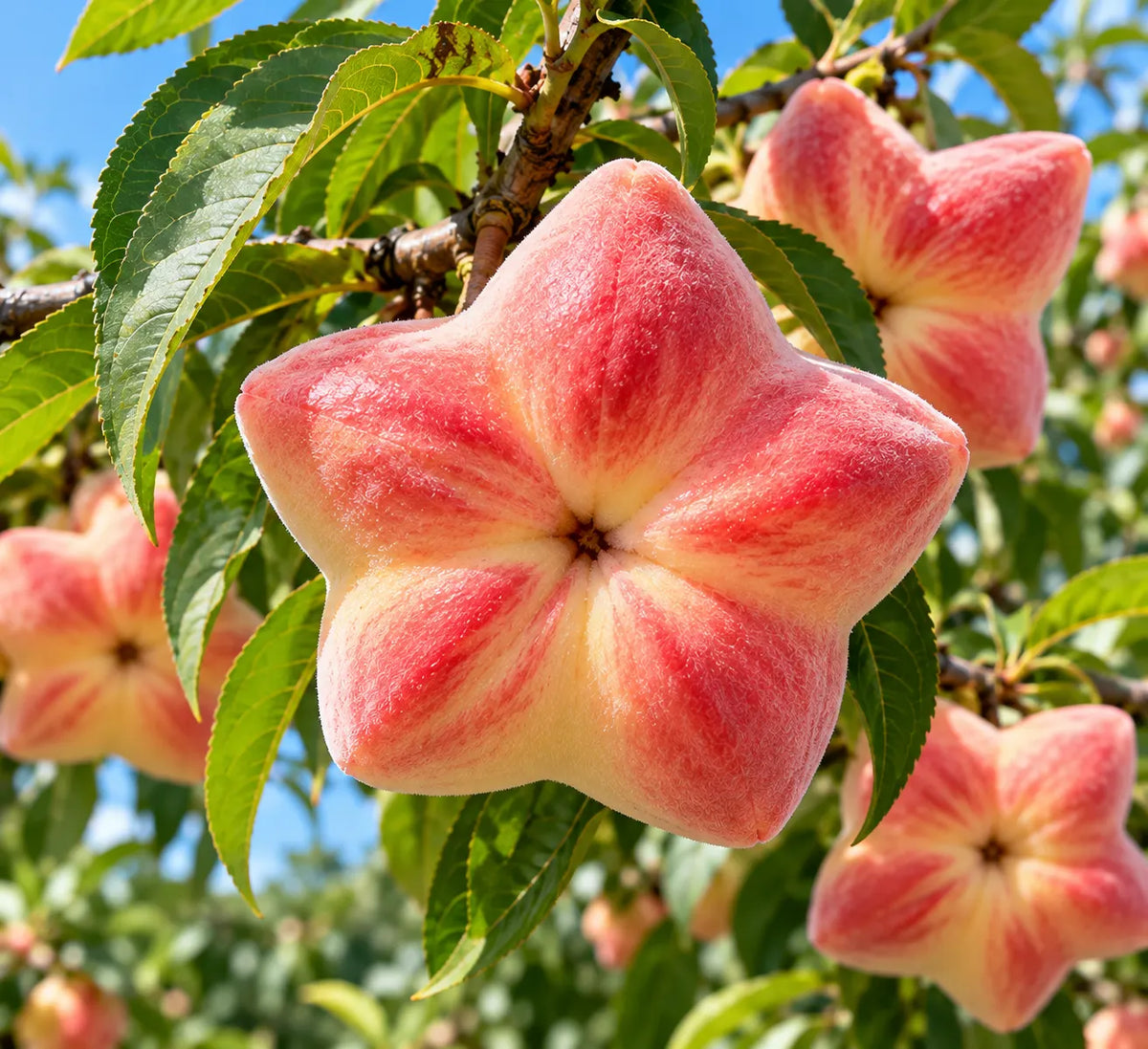 🍑 Rare Starburst Peach Bulbs – Grow Amazing Star-Shaped Peaches! ⭐