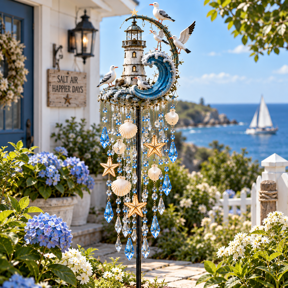 ✨🌊 Lighthouse Tide Glow – Solar Coastal Garden Light