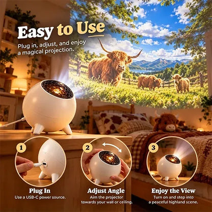 ✨🐮 Cozy Highland Light™ | Highland Cow Room Projector