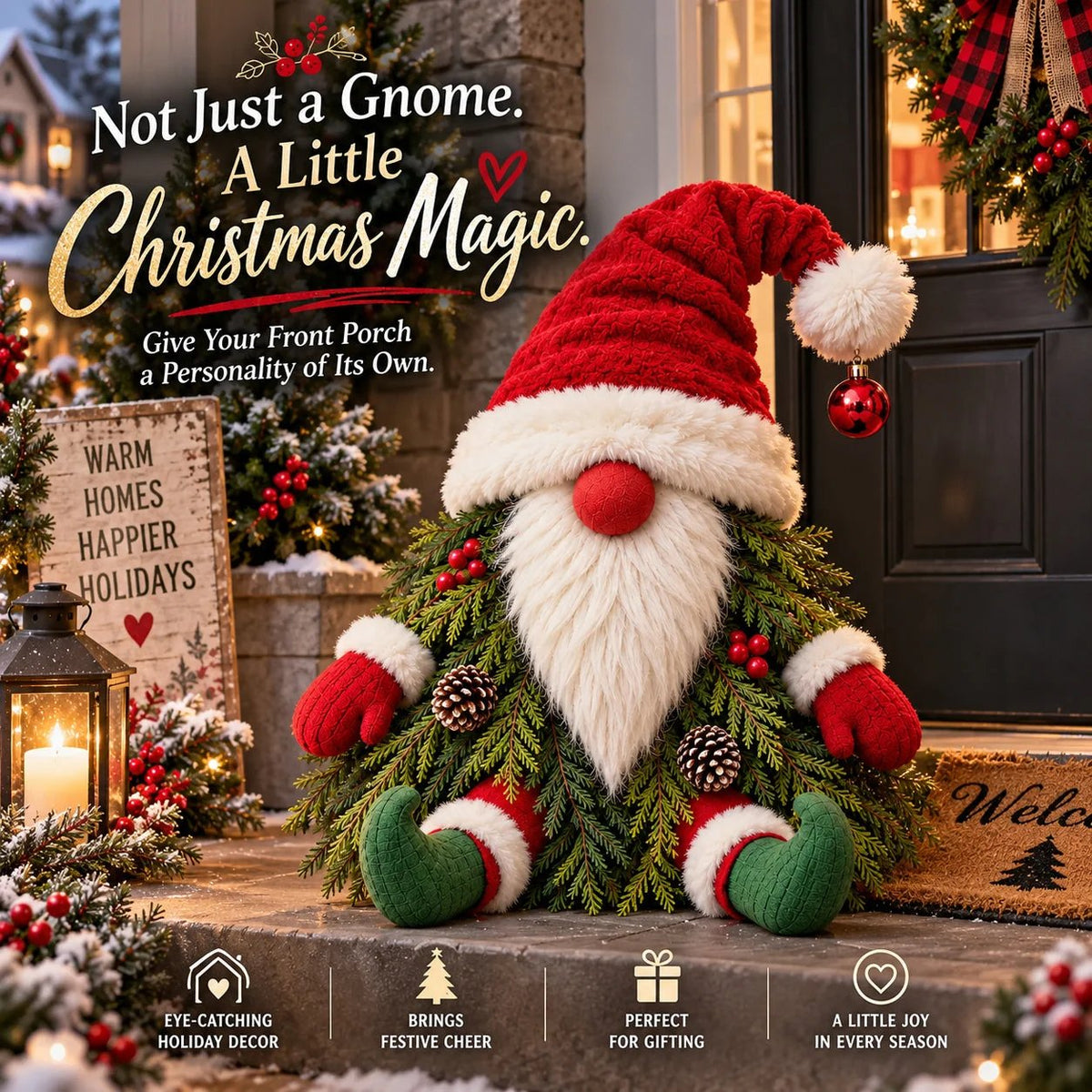 🎅🎄 Gnome Gone Christmas Tree | Whimsical Porch Holiday Decor