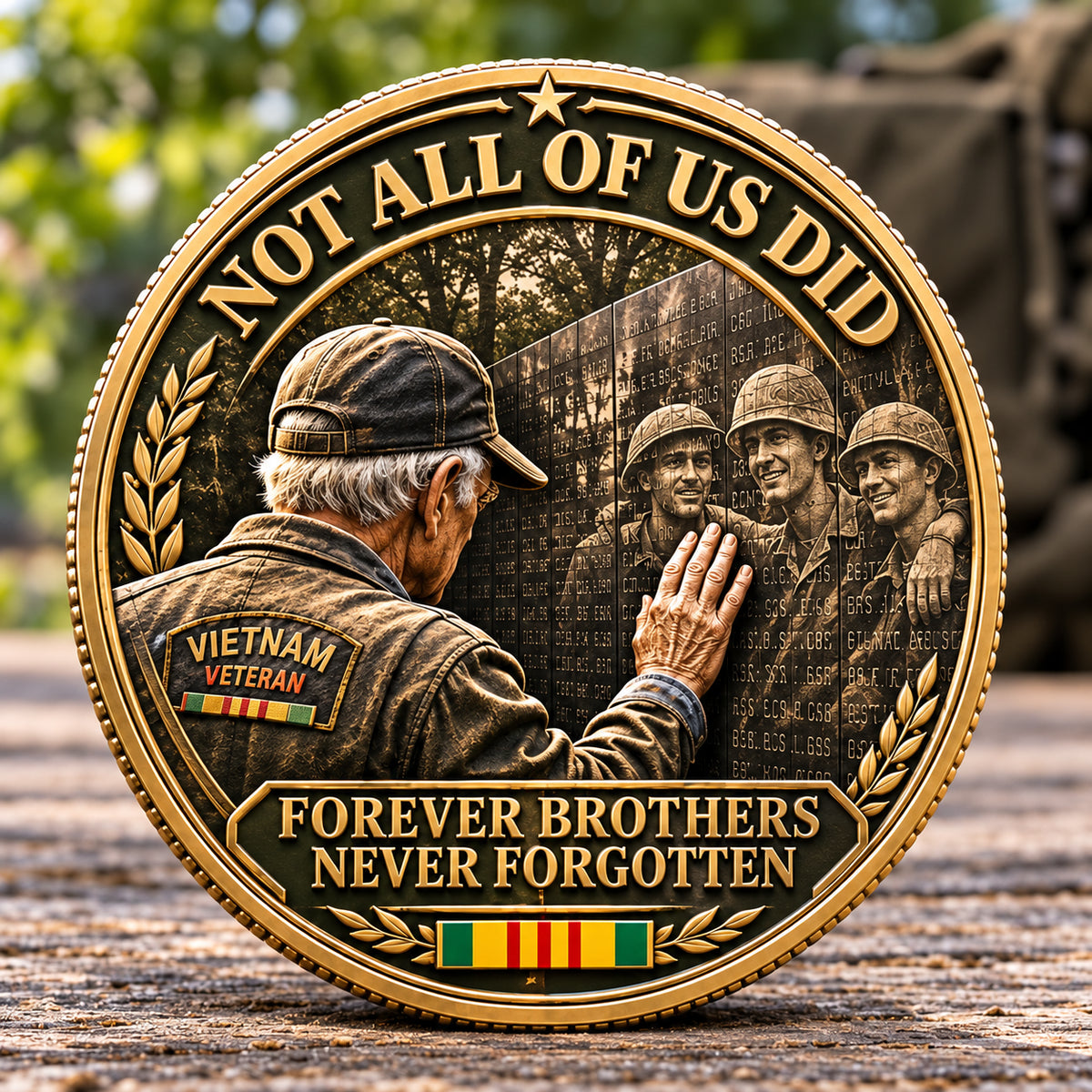 Vietnam Veteran Tribute Challenge Coin – I Made It Home, Not All of Us Did | Forever Brothers, Never Forgotten