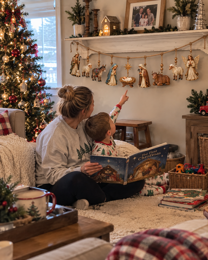 ✝️🎄 3D Nativity Story Garland – Meaningful Christmas Family Decor