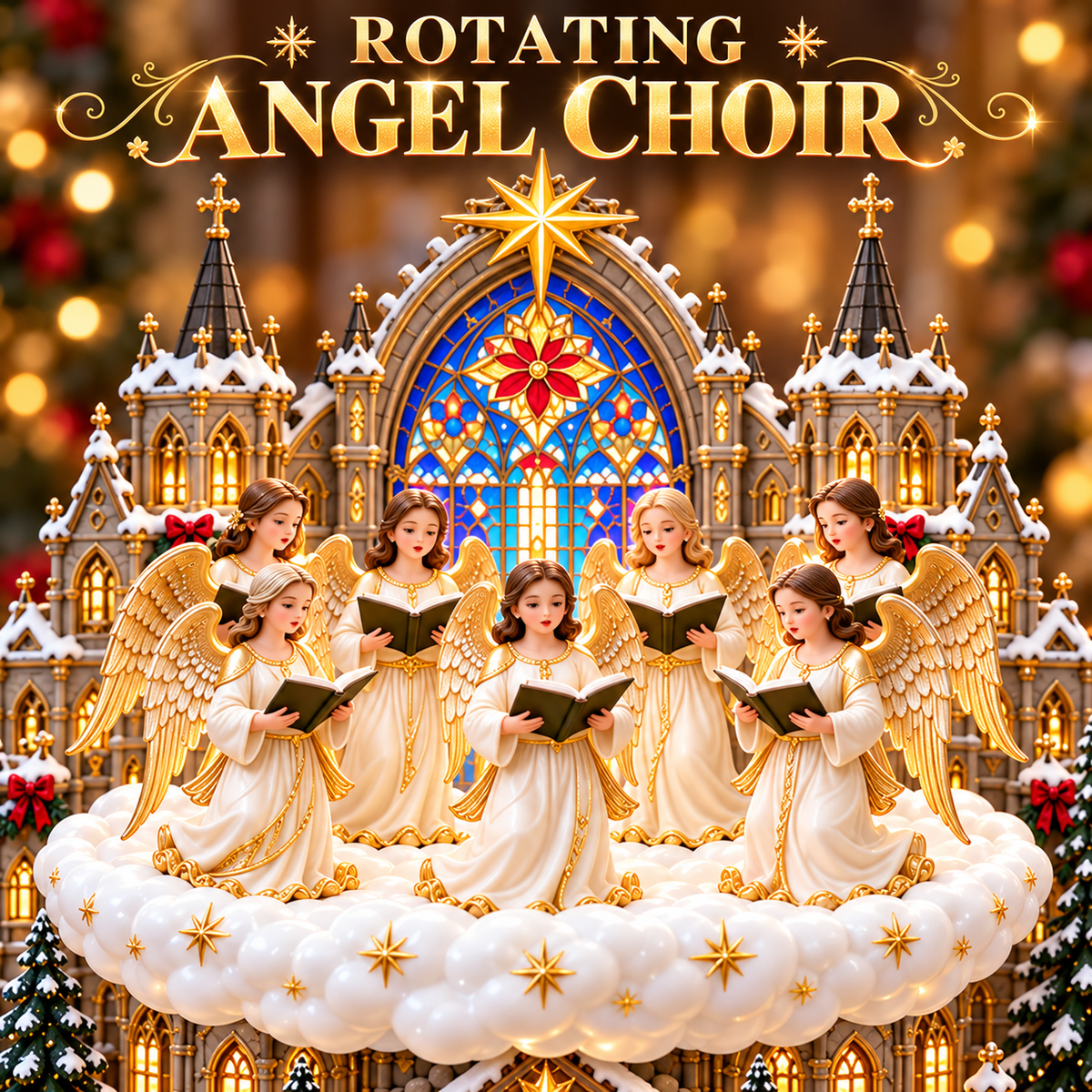 ✨ When Angels Sing | Lighted & Rotating Nativity Village 👼🎄