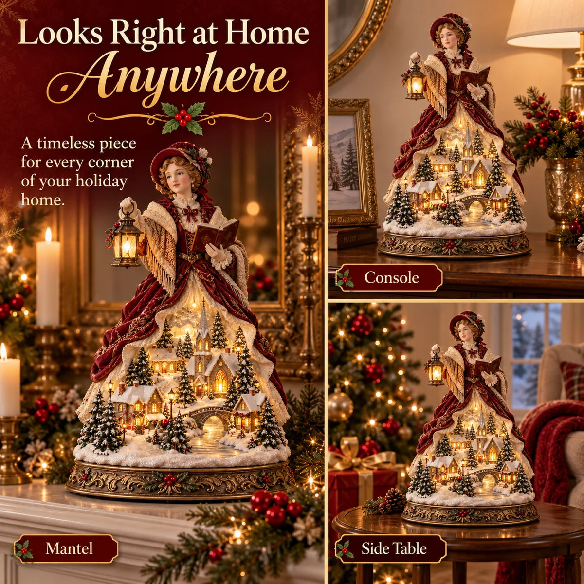 🔥 Last Day 49% OFF |✨🎶 Christmas Carol Belle™ | Victorian Lighted Tabletop Figurine