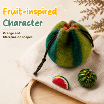 Fruit-Shaped Felt Squeeze Toy | Portable Tactile Stress-Relief Toy