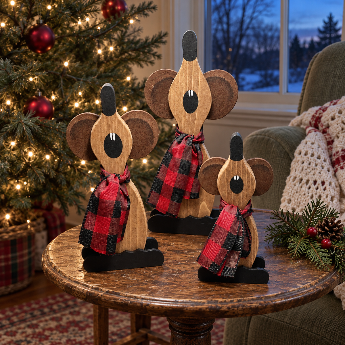 🎄 Christmas Eve Mouse Choir™ – Cozy Caroling Mice Christmas Figurine Set