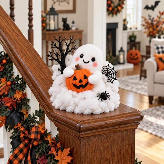 👻 Glowing Ghost Staircase Crew – 5 Playful Halloween Characters