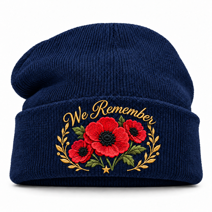 🎖️ Lest We Forget Poppy™ | Memorial Embroidered Knit Beanie