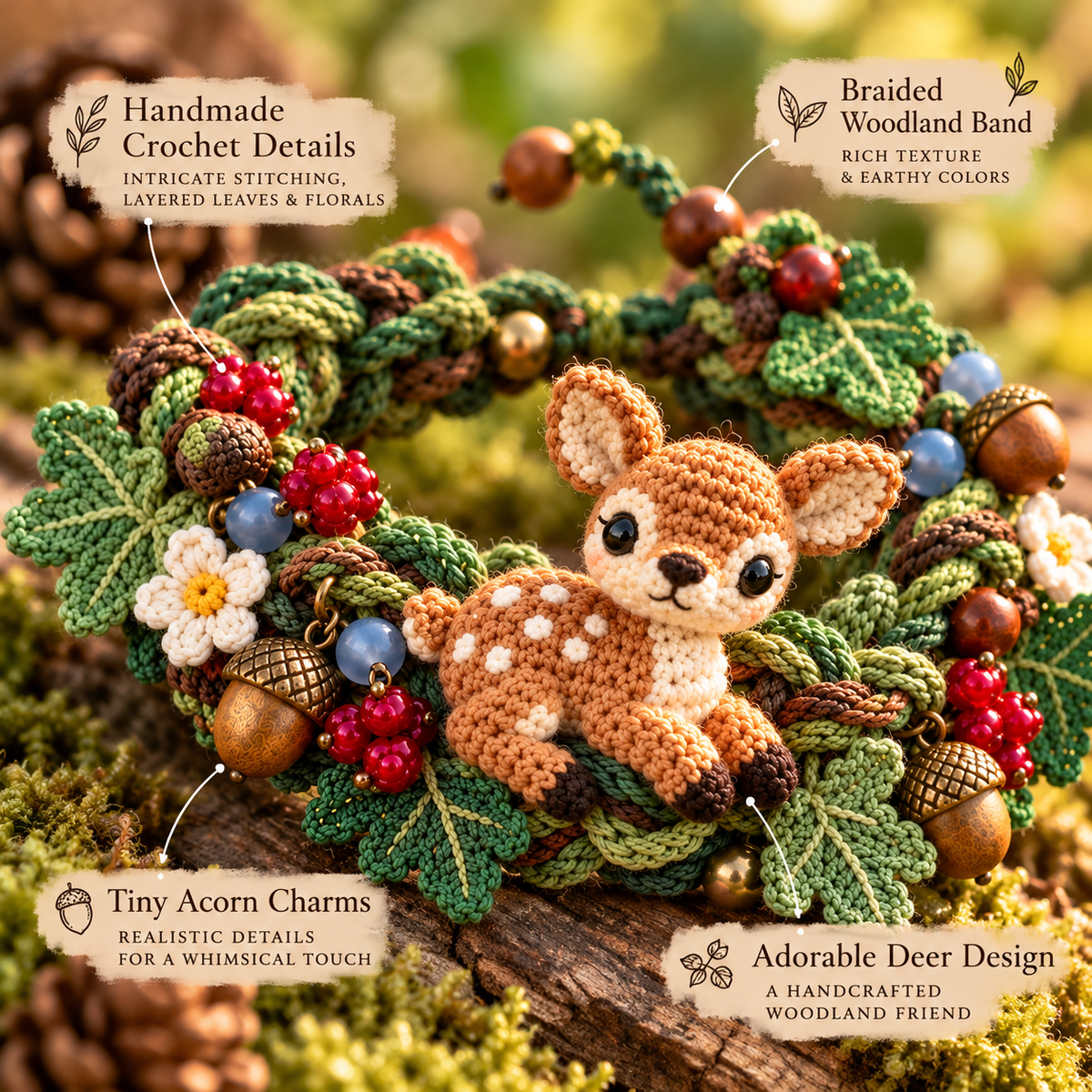 🌿🧶 Forest Friends on Your Wrist | Handmade Crochet Animal Bracelets
