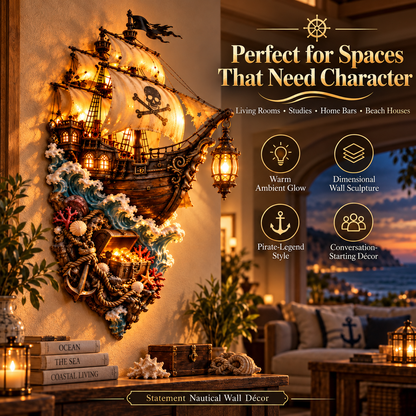 ⚓The Captain’s Last Voyage™ | Illuminated Pirate Wall Scene