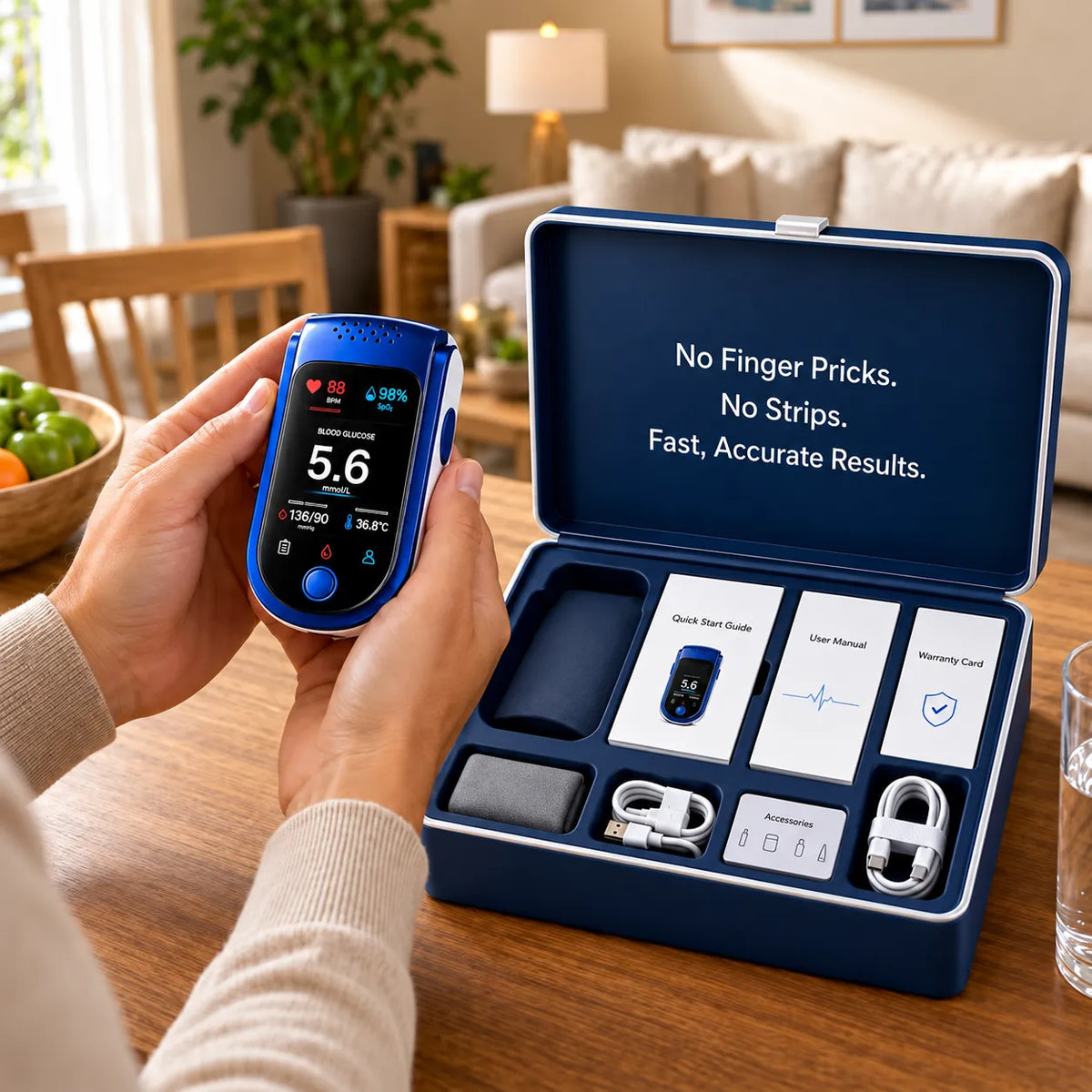 ⚕️✨ VitalTrack 12™ | 12-in-1 Needle-Free Wellness Trend Monitor