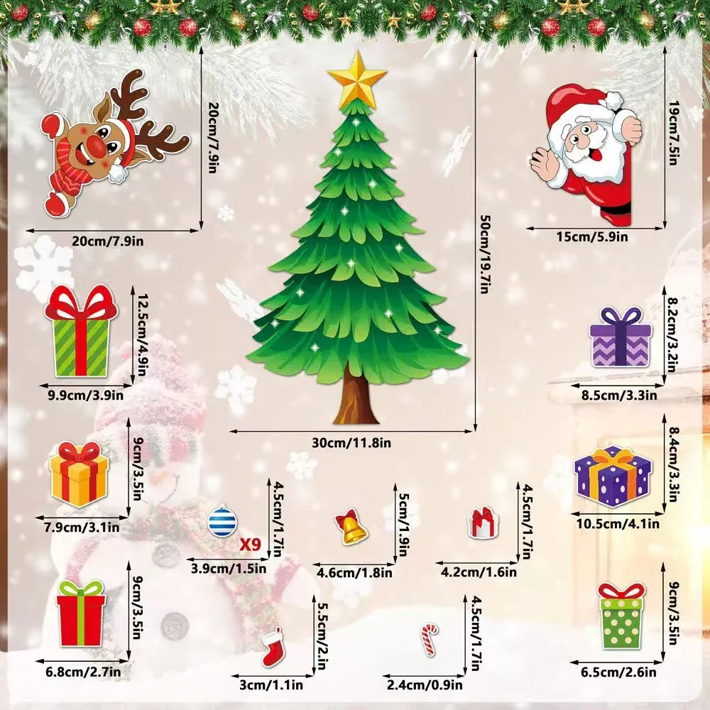 ⏳ Last Day 49% OFF – 🎅 Build Christmas on the Fridge | Reusable Magnetic Tree Set