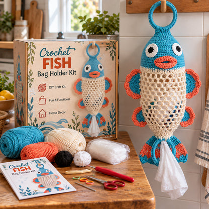 🧶🐸 Crochet Animal Bag Holder DIY Kit | Cute & Functional Hanging Storage