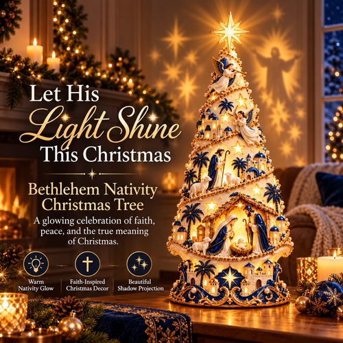 ✝️🌟 Emmanuel Shadowtree™ | Light-Up Nativity Christmas Decor