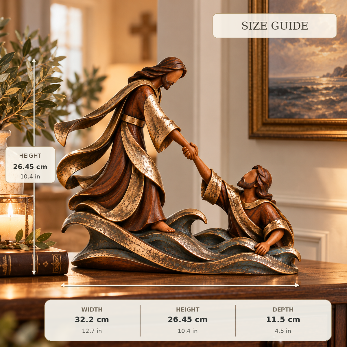 ✝️ He Reached for Me™ –Faith-Inspired Christian Sculpture