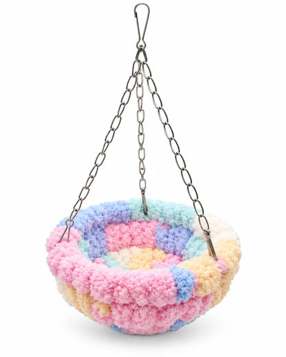 🐦🧶Cozy Winter Hanging Bird House — Soft In-Cage Habitat