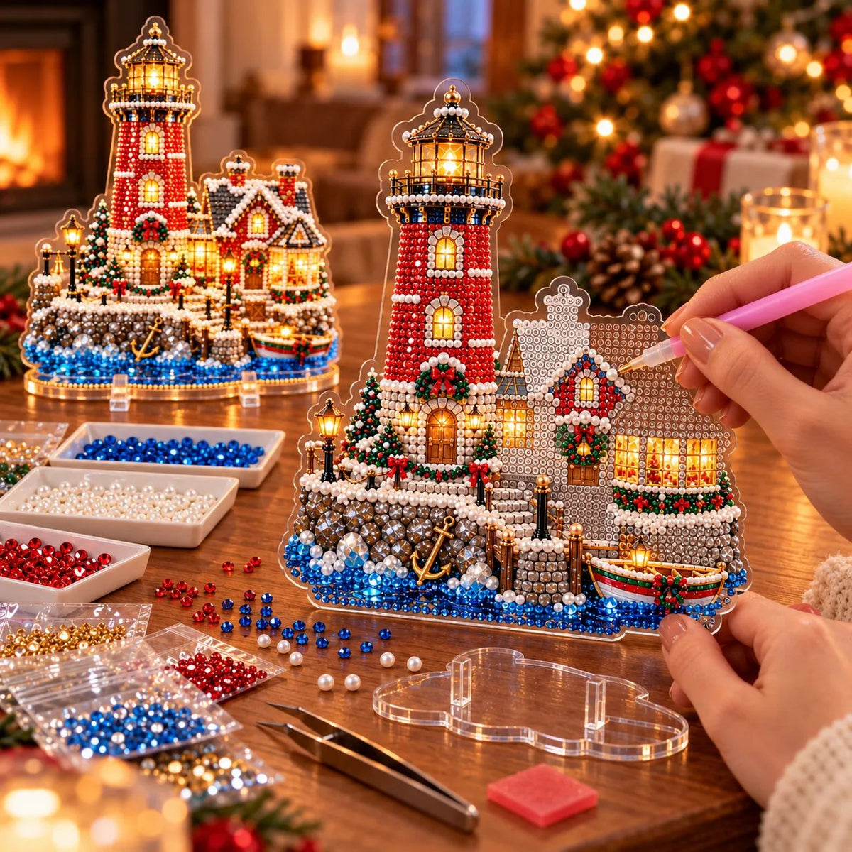 ✨🗼 Pearl Lighthouse Christmas™ | Premium Diamond Painting Art Kit