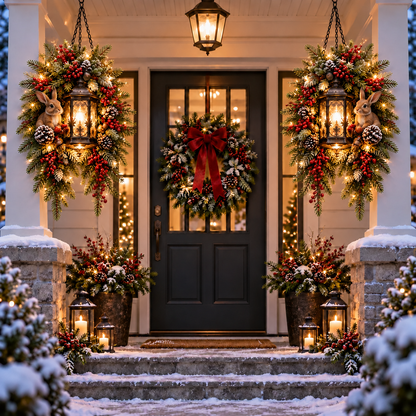 🎄 Light Up the Welcome | Pre-Lit Christmas Porch Lanterns