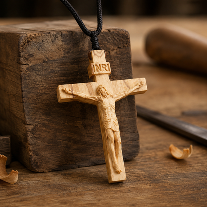 ✝️100% Handmade Wooden Crucifix Necklace – A Symbol of Faith & Hope (𝐃𝐚𝐧𝐢𝐞𝐥 𝐁𝐫𝐨𝐨𝐤𝐬 𝐇𝐚𝐧𝐝𝐦𝐚𝐝𝐞®)