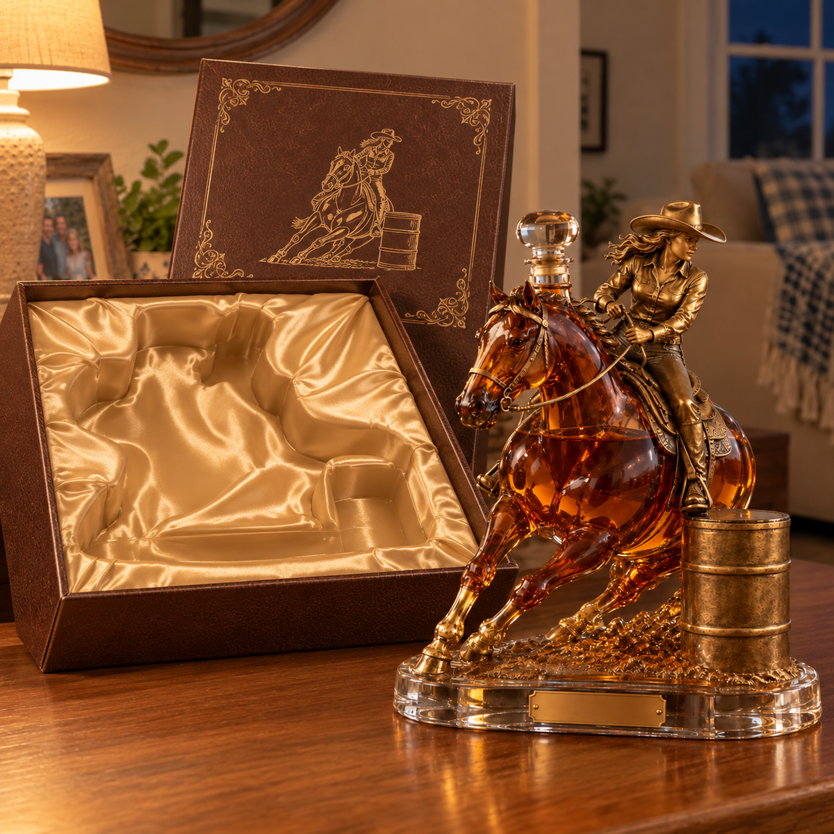 🐎🥃 Ride Hard, Pour Proud | Cowgirl Barrel Racing Whiskey Decanter