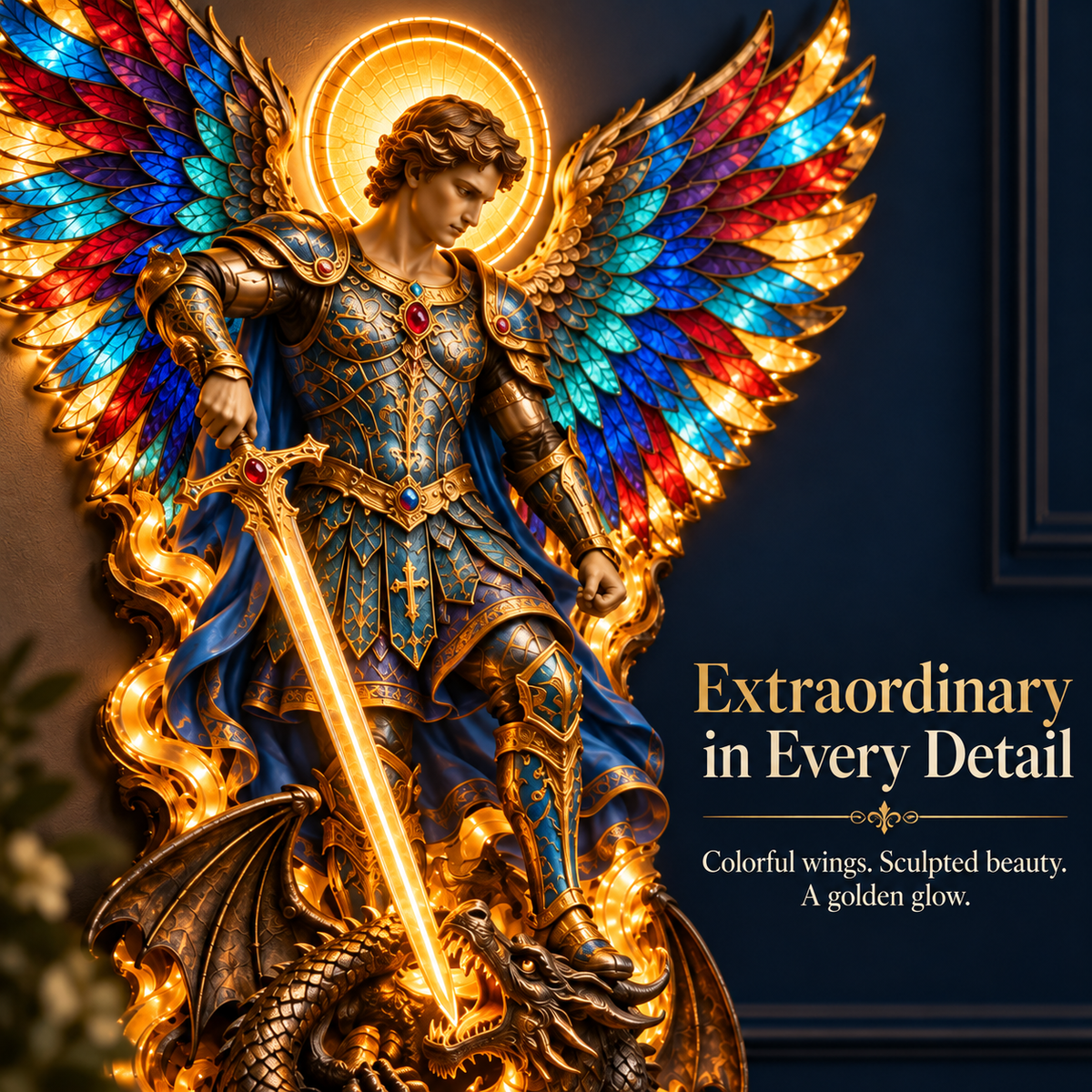 🙏✨ Rainbow-Winged Praying Angel Wall Light | A Little Heaven at Home