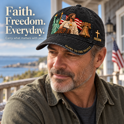 🇺🇸✝️ Faith & Freedom Heritage Cap – Embroidered American Hat