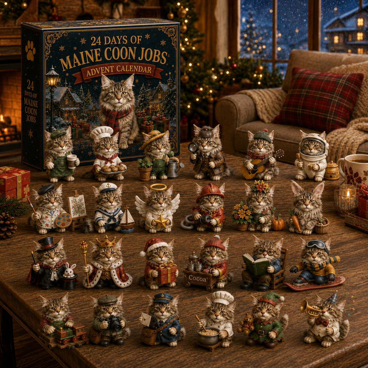 🐱💼 Maine Coon Jobs Advent Calendar – 24 Cats at Work