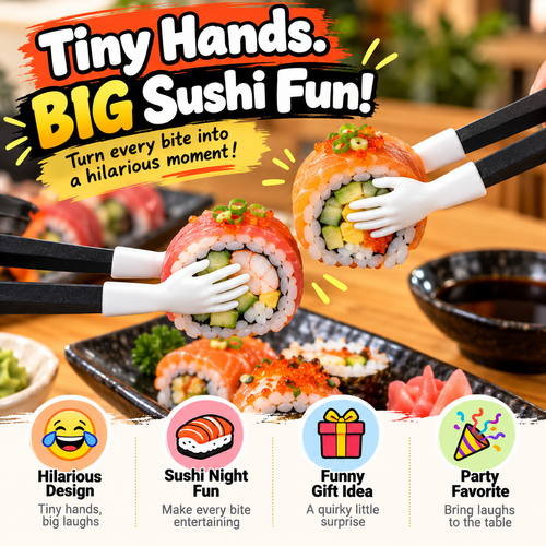 😂🥢 Tiny Hand Sushi Grabbers™ | Funny Mini Chopsticks for Sushi Lovers