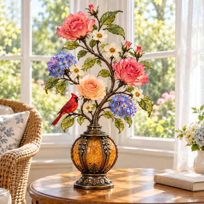 ✨ Everlasting Garden™ | Lighted Rose & Cardinal Decor