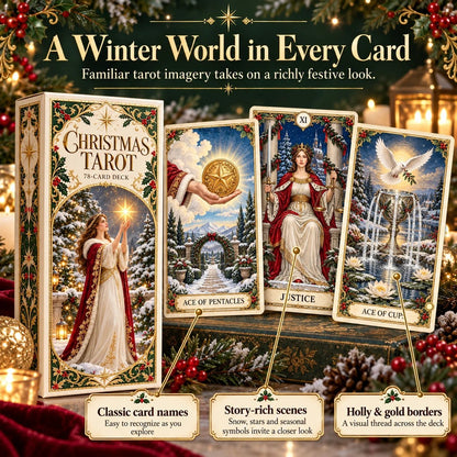 Last Day 49% OFF🎉-🔮 Yuletide Tarot Deck | 78 Festive Cards & A Guided 12-Day Holiday Ritual