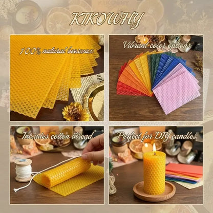 🕯️🐝 HoneyGlow DIY Beeswax Candle Kit – Roll, Create & Light Up Cozy Moments (12-Piece Set)