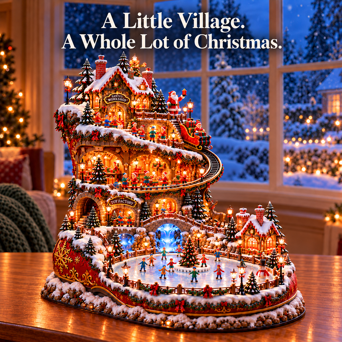 ✨LAST DAY 49% OFF🎅 Santa’s Workshop Christmas Village — Light-Up Boot-Shaped Holiday Decoration