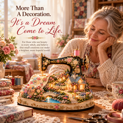🧵✨ Stitched to Life™ | Lighted Sewing Machine Garden Decor