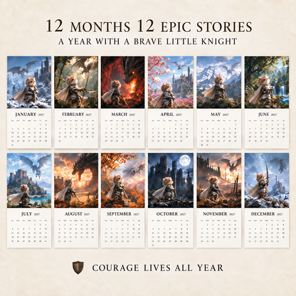 🐱⚔️ 2027 Knight Cats vs. Dragons Calendar