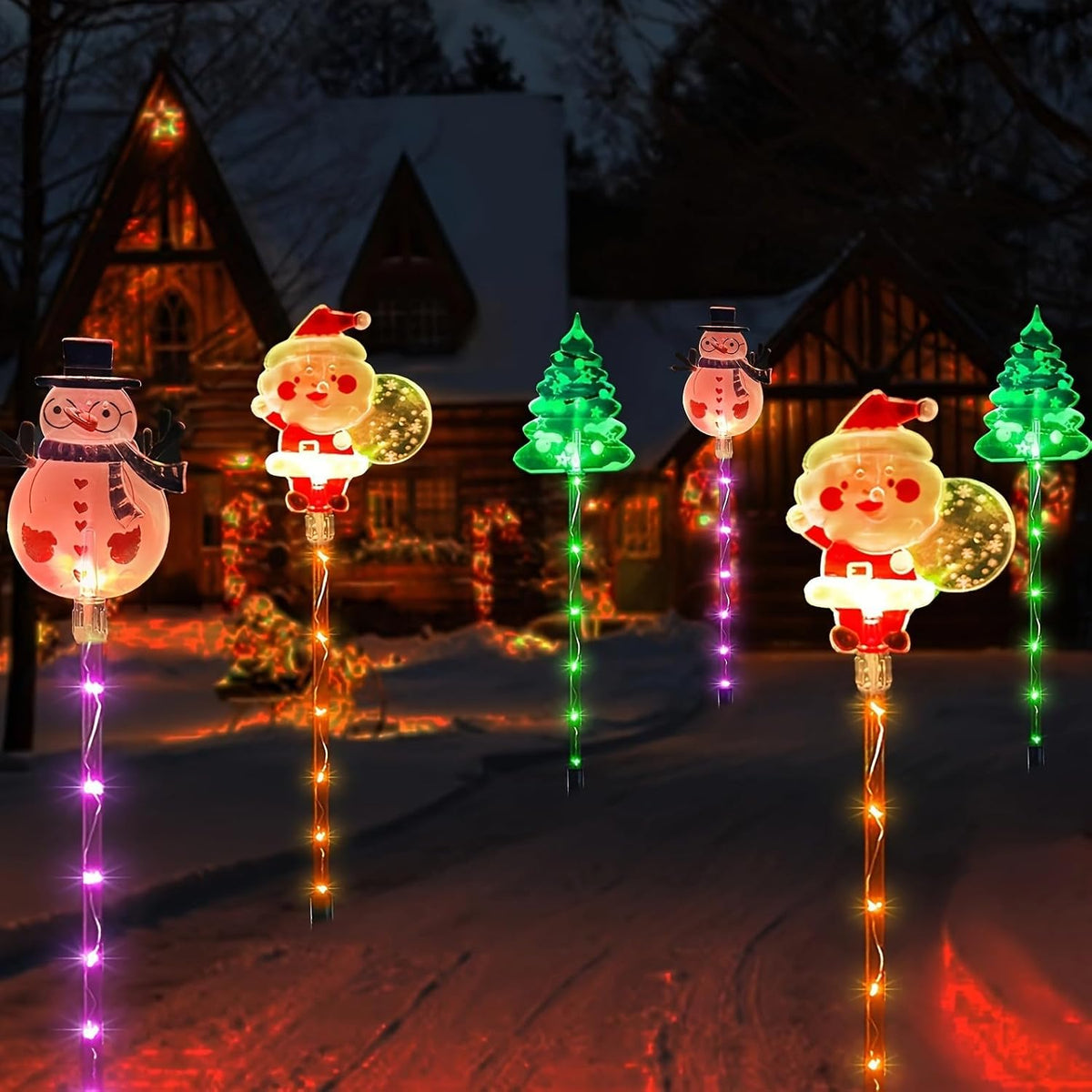 🎅✨ Solar Christmas Motion Lights™ | 6-Pack Animated Holiday Yard Lights