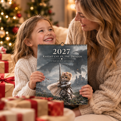 🐱⚔️ 2027 Knight Cats vs. Dragons Calendar