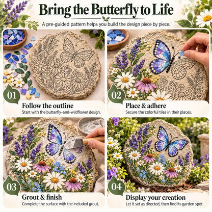 🦋 Piece by Piece, Watch It Bloom | Butterfly Wildflower Mosaic Kit
