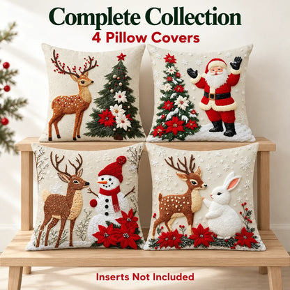 🎄 Christmas Pillow Covers 4-Piece Set — Festive Sofa Makeover