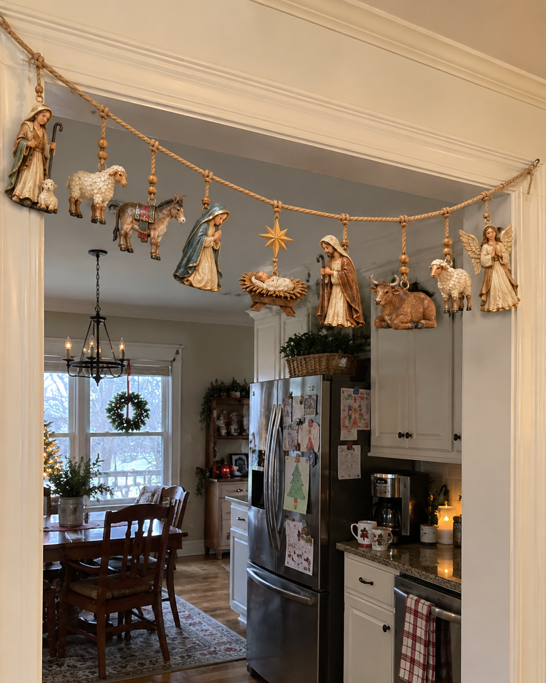 ✝️🎄 3D Nativity Story Garland – Meaningful Christmas Family Decor