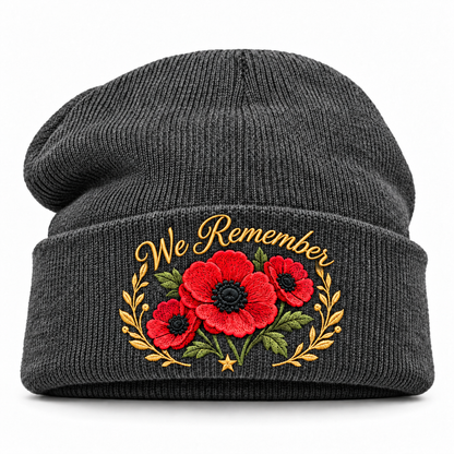 🎖️ Lest We Forget Poppy™ | Memorial Embroidered Knit Beanie