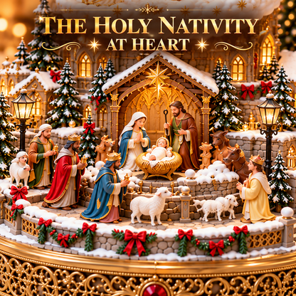 🎄✝️ Bethlehem Angel Choir | Lighted Rotating Nativity Village