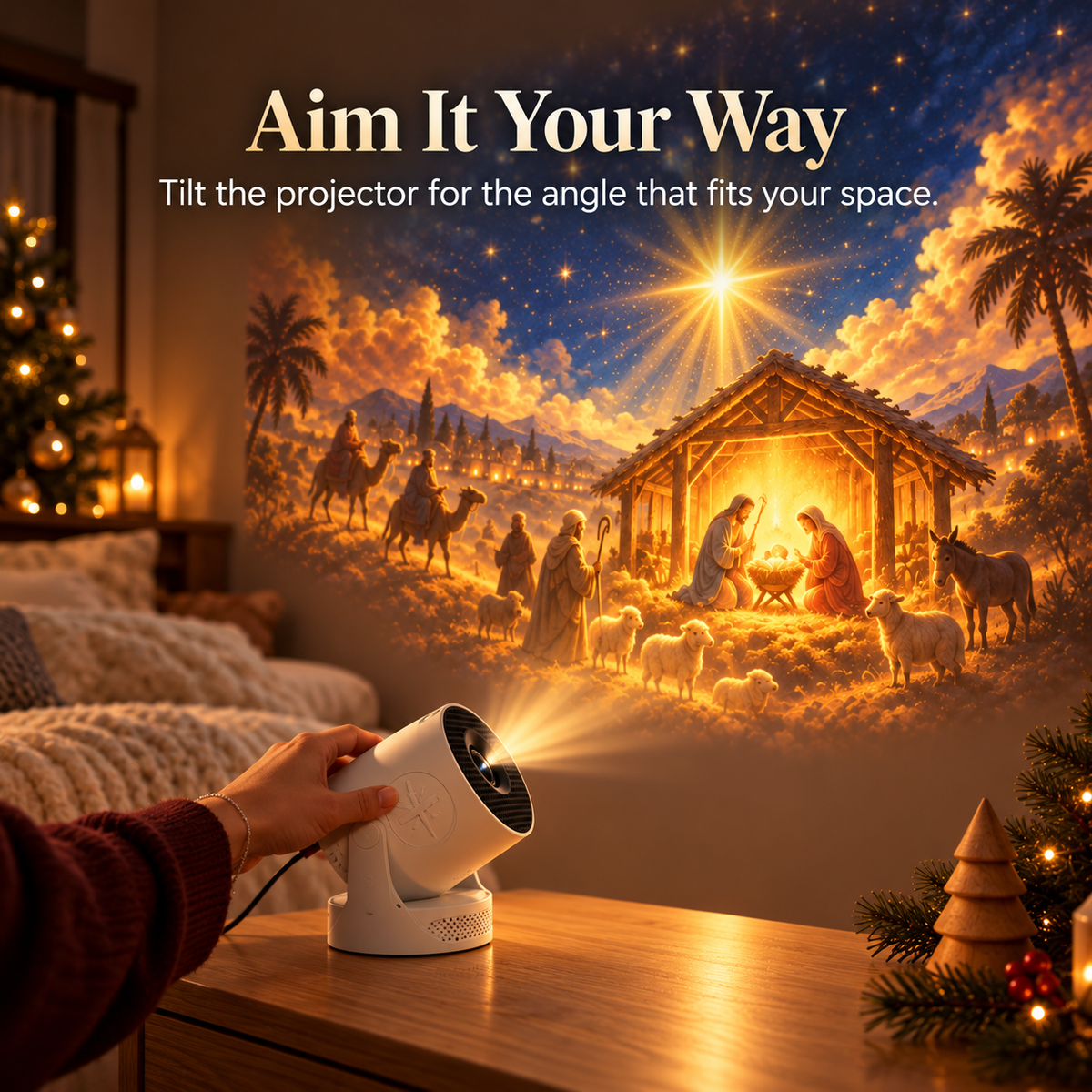 Bible Story Projector Light – Nativity, Noah's Ark & Angels