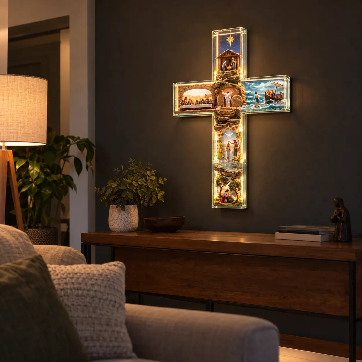 ✝️✨ Illuminated Story of Jesus Cross – Six Sacred Scenes of His Journey
