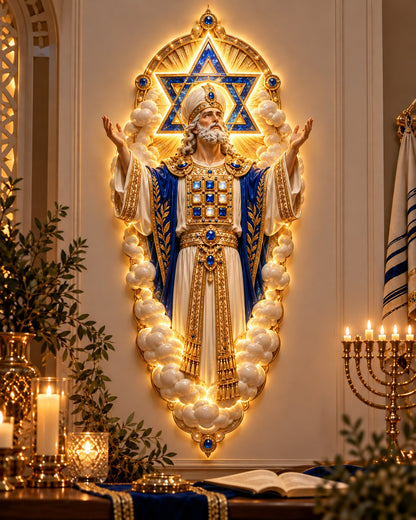 ✡️ Light of the High Priest | Illuminated Jewish Heritage Wall Art ✨