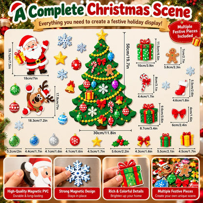 ⏳ Last Day 49% OFF – 🎅 Build Christmas on the Fridge | Reusable Magnetic Tree Set