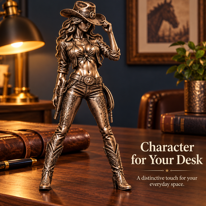 🐎 Spirit of the West | Vintage Cowgirl Bronze Figurine