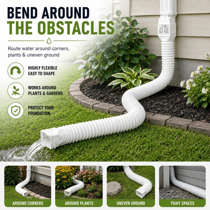 🏡 Keep Rainwater Away | Flexible Downspout Extender